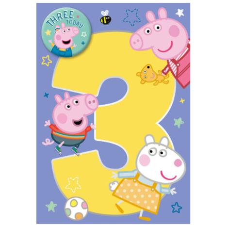 3 Today Peppa Pig 3rd Birthday Card With Badge £2.69